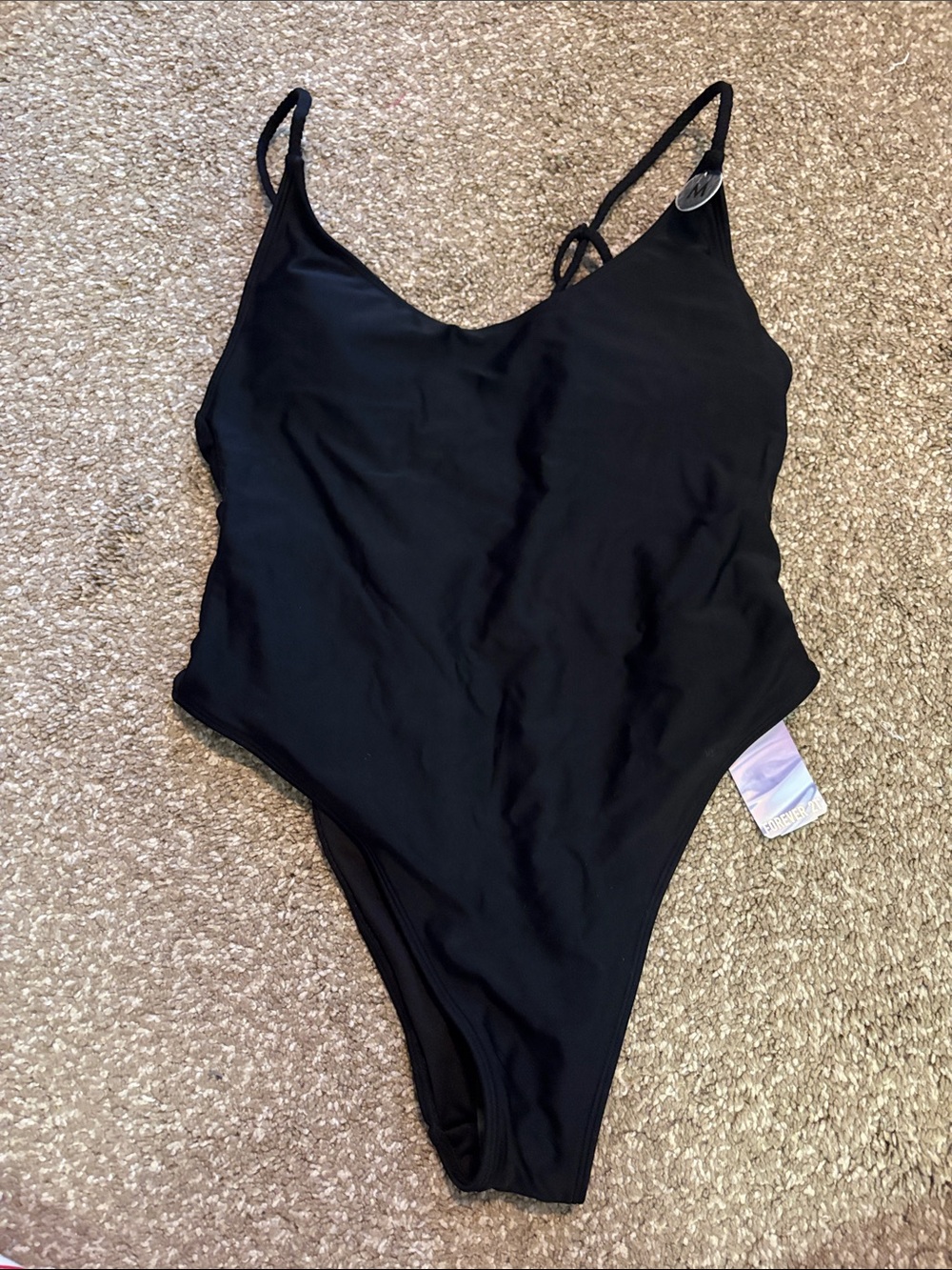 Forever 21 Black One-Piece Swimsuit - Classic Solid